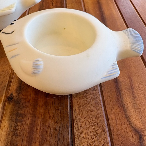 Set of 3 PartyLite aqua pals floating tealight candle holder. Fish ceramic. - Picture 3 of 5